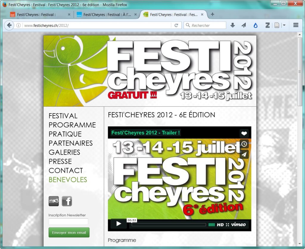 Site web Festi'Cheyres 2012