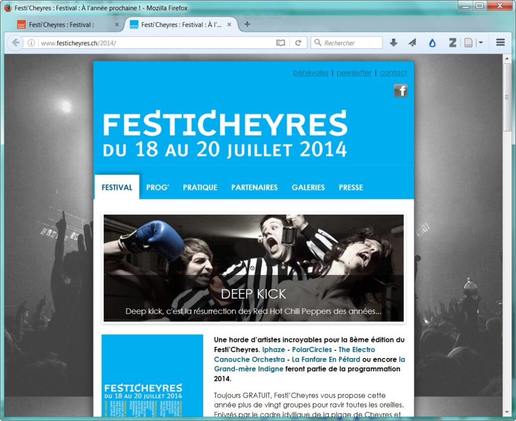 Site web Festi'Cheyres 2014