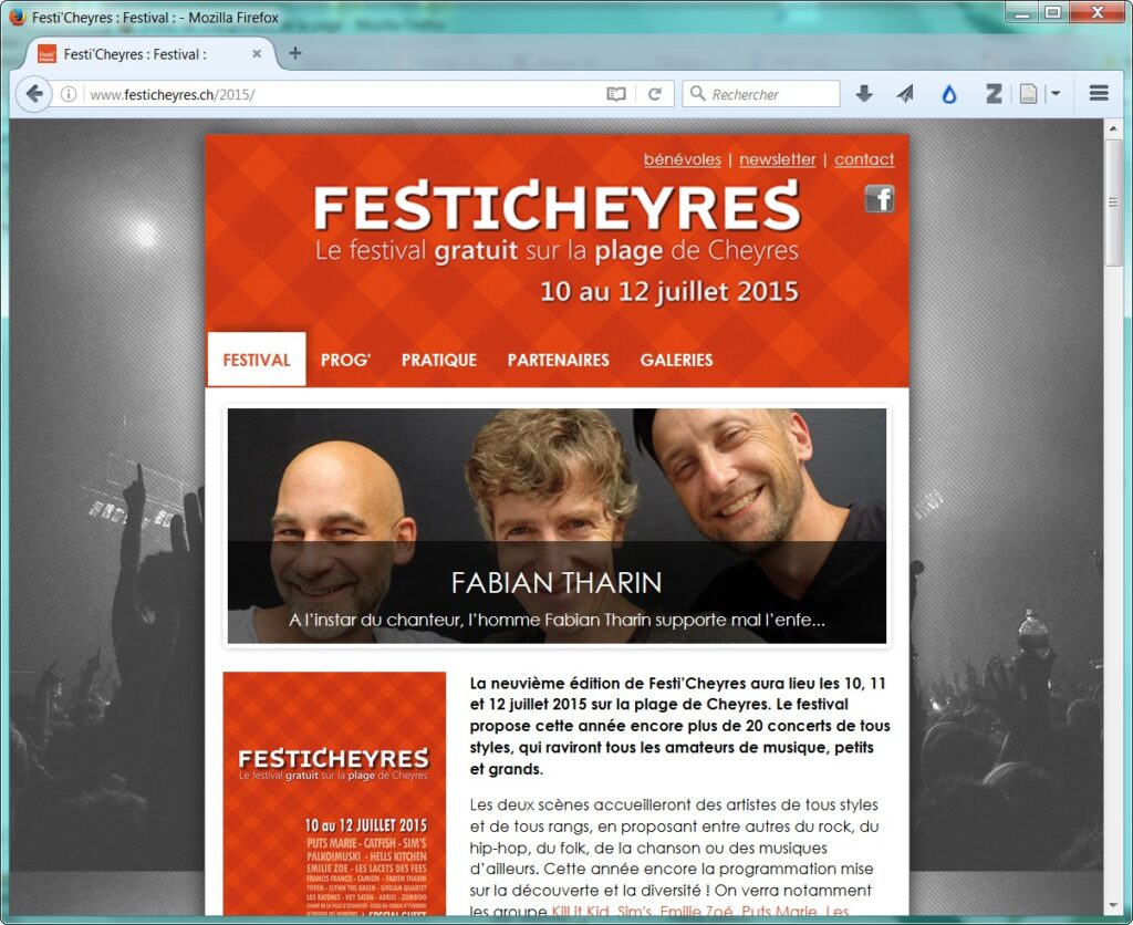 Site web Festi'Cheyres 2015