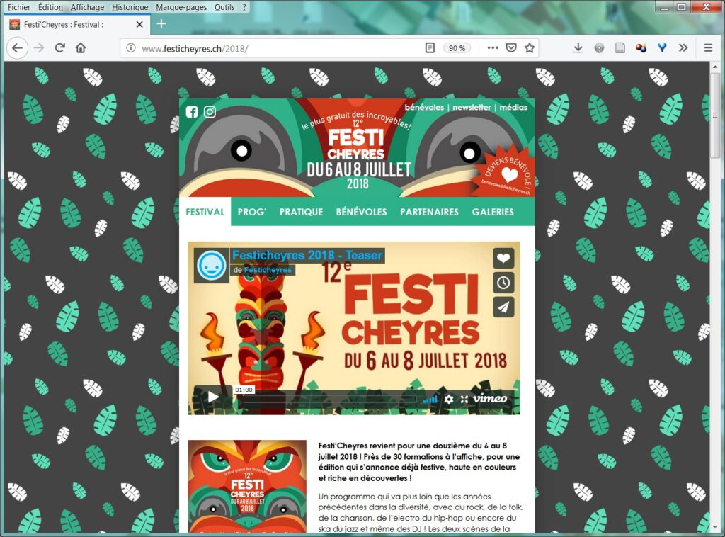 Site web Festi'Cheyres 2018